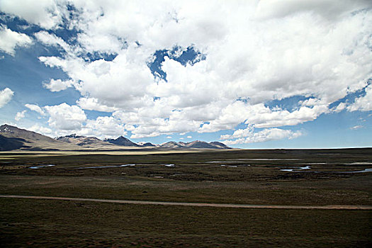 西藏,高原,蓝天,白云,湖水,0035