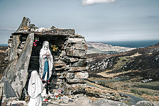 雕塑,圣母玛利亚,山