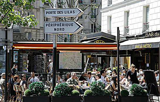 餐馆,酒吧,游客,平台,地点,巴黎,法国,欧洲