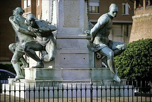 雕塑,四个,里窝那,托斯卡纳,意大利,欧洲