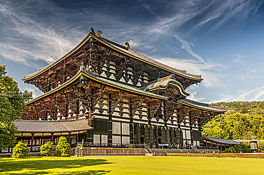 东大寺,佛教寺庙,复杂,一个,庙宇,城市,奈良,日本