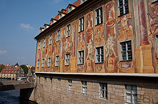 德国,班贝格,历史,14世纪,巴洛克,洛可可风格,老市政厅,建造,人造,岛屿,河