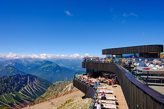 顶峰,餐馆,阿尔卑斯山,奥伯斯多夫,斯瓦比亚,巴伐利亚,德国,欧洲