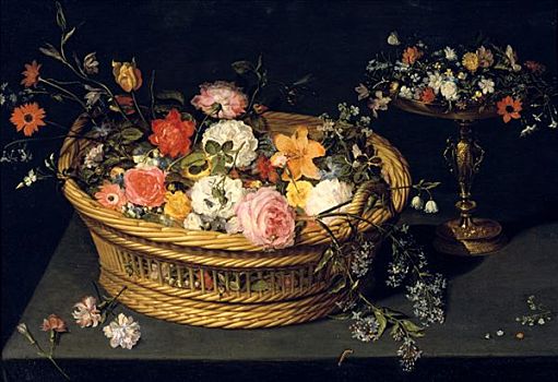 篮子,高脚杯,镀金,静物,17世纪,艺术家
