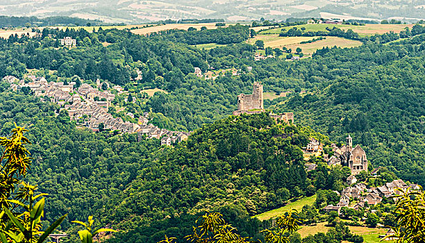 法国,阿韦龙省,俯视,乡村,城堡,标签,漂亮
