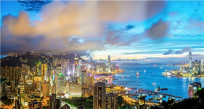 俯视,全景,香港