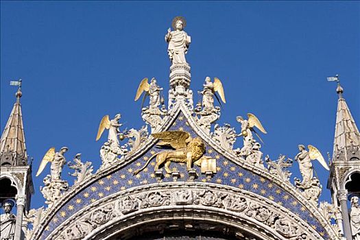 狮子,象征,大教堂,圣马科,威尼斯,意大利,欧洲
