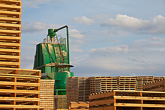 锯木厂,木质,货盘,制造,艾伯塔省,加拿大