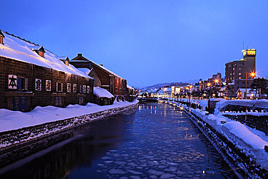 小樽运河,冬天