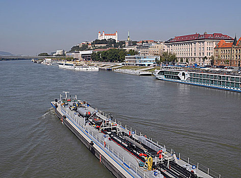 驳船,多瑙河,布拉迪斯拉瓦,斯洛伐克