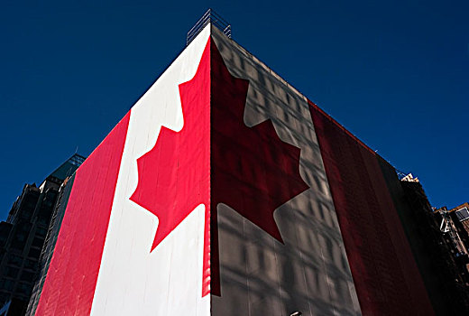 加拿大国旗,温哥华,不列颠哥伦比亚省,加拿大