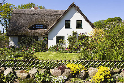 花园,正面,房子,吕根岛,梅克伦堡州,德国