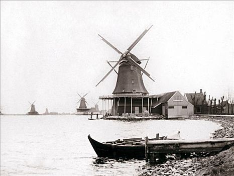 风车,荷兰,1898年,艺术家