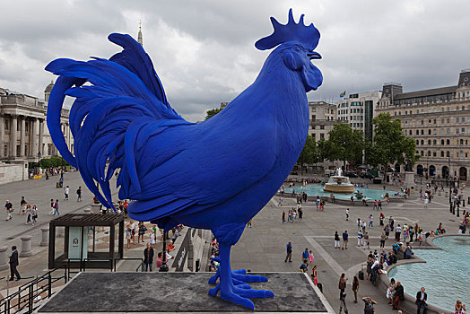 公鸡,大,雕塑,小公鸡,德国,艺术家,特拉法尔加广场,伦敦,英格兰,英国,欧洲