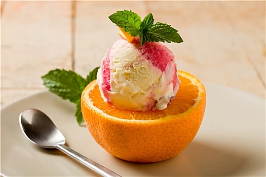 冰淇淋,橙色