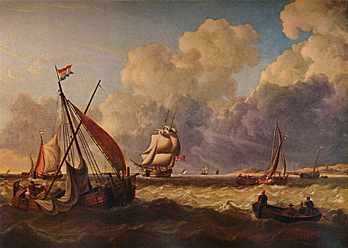渔船,荷兰,海岸,艺术家