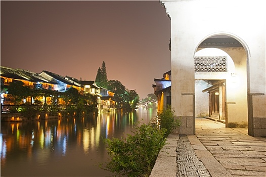 中国,建筑,夜景