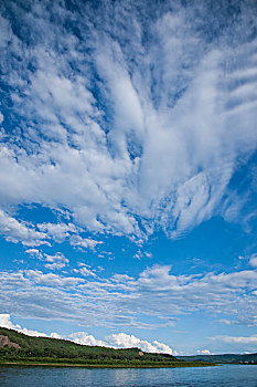 黑龙江省大兴安岭漠河北极村,神州北极广场,上空的云彩