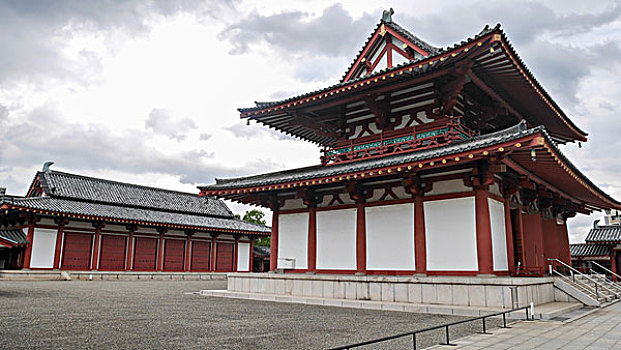 四天王寺,寺庙,阴天,日本