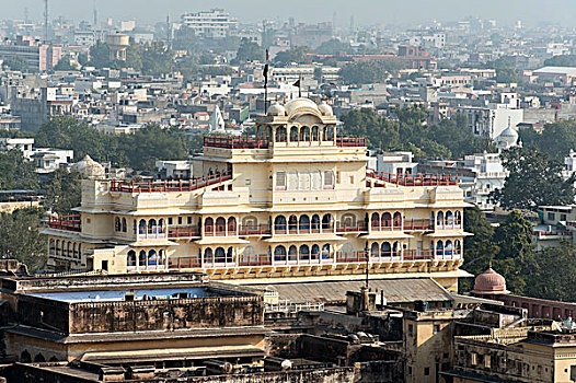 建筑,城市宫殿,斋浦尔,拉贾斯坦邦,印度,亚洲