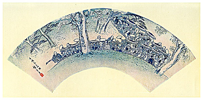 日本折扇,形状,19世纪