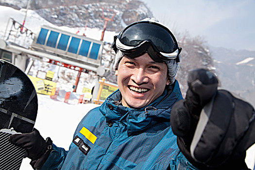 微笑,滑雪板玩家,滑雪胜地