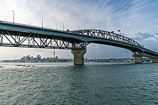 奥克兰海港大桥,奥克兰,天际线,背景,城市,区域,北岛,新西兰