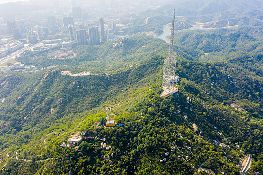 航拍广东珠海香洲区城区风光