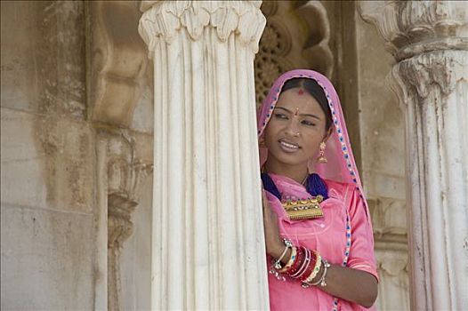 印度女人,墓葬碑,拉贾斯坦邦,印度