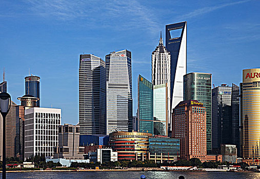 上海浦东陆家嘴的上海环球金融中心等摩天大楼