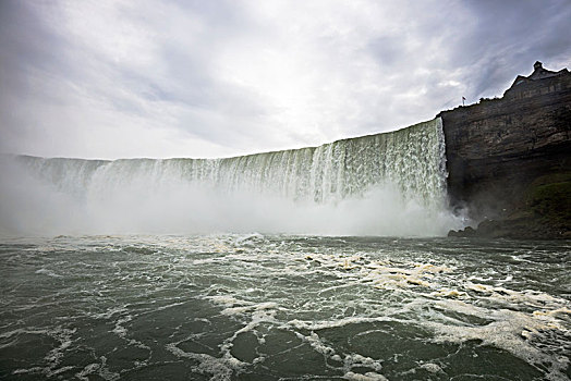 泡沫,水,墙壁,尼亚加拉瀑布,安大略省,加拿大