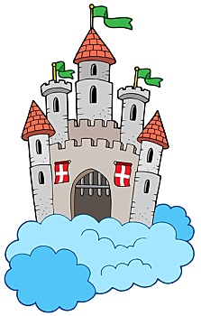 中世纪,城堡,云