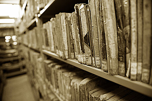 老,图书馆,许多,旧书