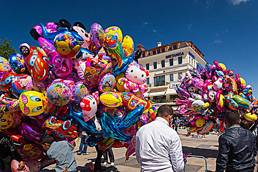 保加利亚,南方,山,普罗夫迪夫,步行街,气球,销售