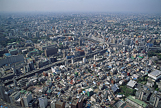 俯拍,城市,东京,本州,日本