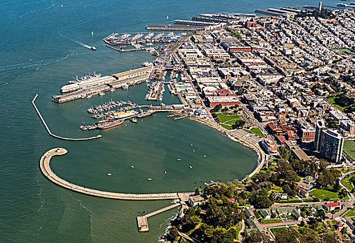 航拍,码头,旧金山,旧金山湾,区域,加利福尼亚,美国,北美