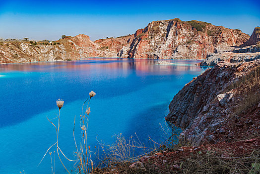 安徽,蓝色网红湖