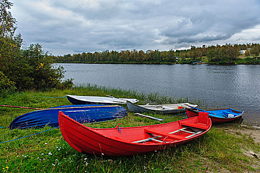 瑞典,北博滕省,船,河