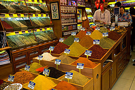 中东,土耳其,城市,伊斯坦布尔,调味品,出售,香料市场,老城