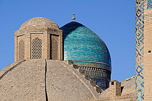 乌兹别克斯坦,布哈拉,青绿色,圆顶