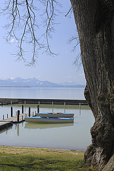 船,湖,基姆湖,巴伐利亚,德国
