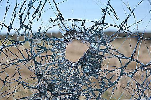 碎玻璃,窗户,洞
