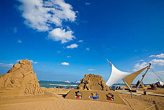 山东日照碧海蓝天的城市底色