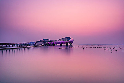 苏州湾阅湖台夜景