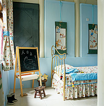 童房,床,想像,镀金,画框