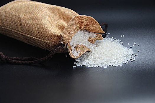 长粒米,稻米,麻布袋