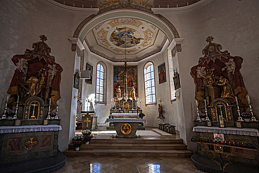 教堂高坛,教堂,圣安东尼,巴伐利亚,德国,欧洲