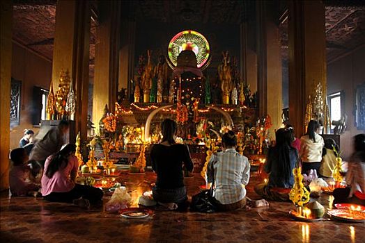 佛教,给,寺院,庙宇,万象,老挝,亚洲