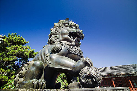 北京颐和园内铜兽