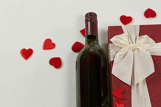 葡萄酒瓶,情人节礼物,装饰,白色背景,背景